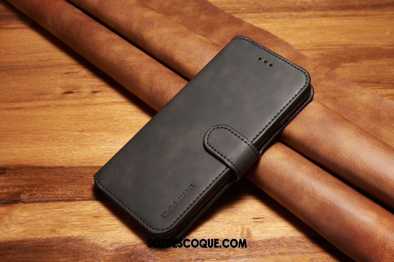 Coque Oppo F9 Incassable Protection Étui En Cuir Téléphone Portable Gris Soldes