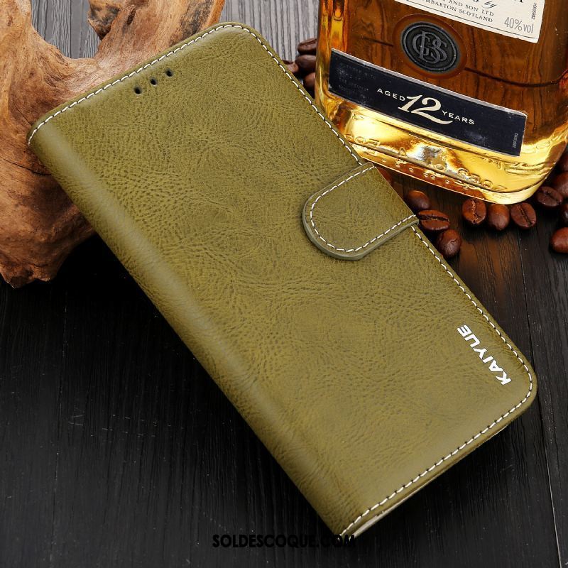 Coque Oppo F9 Starry Incassable Étui En Cuir Fluide Doux Vert Portefeuille En Vente