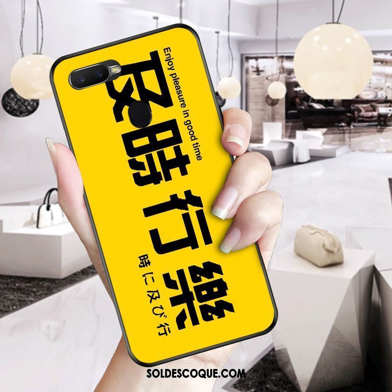 Coque Oppo F9 Starry Jaune Tout Compris Net Rouge Cœur Célébrité Pas Cher