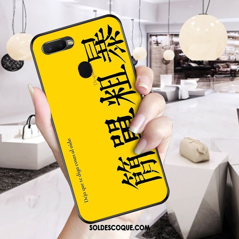 Coque Oppo F9 Starry Jaune Tout Compris Net Rouge Cœur Célébrité Pas Cher