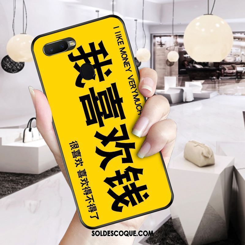 Coque Oppo F9 Starry Jaune Tout Compris Net Rouge Cœur Célébrité Pas Cher