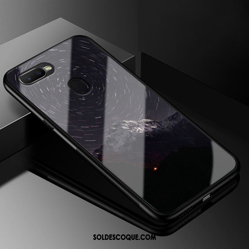 Coque Oppo F9 Starry Silicone Noir Tendance Téléphone Portable Amoureux Pas Cher