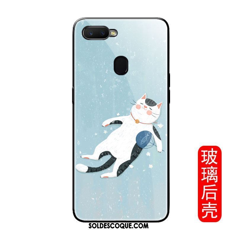 Coque Oppo F9 Starry Tendance Étui Bleu Chat Incassable Soldes