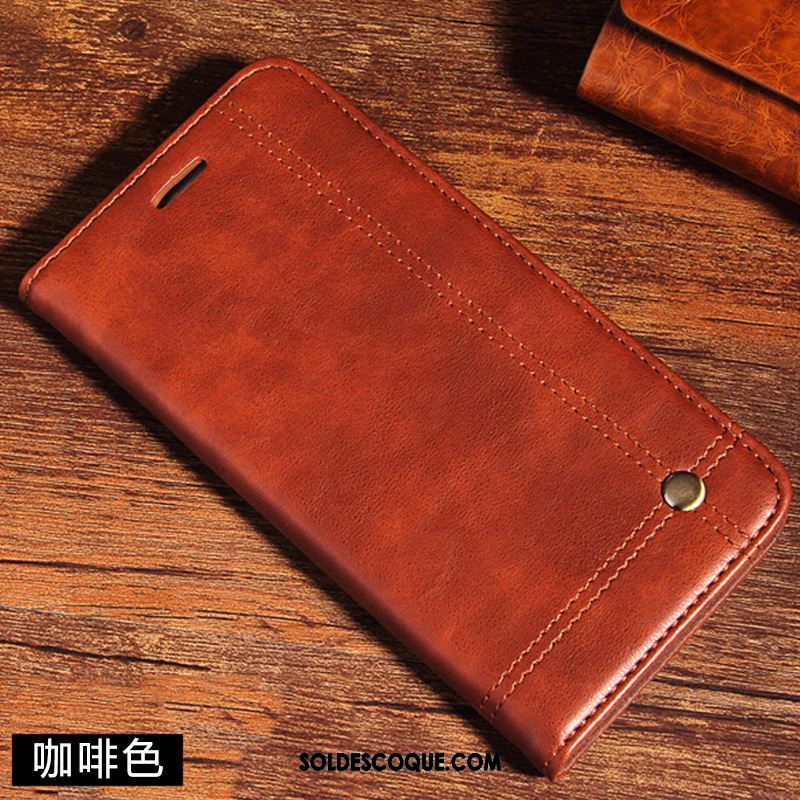 Coque Oppo F9 Starry Étui Cuir Véritable Tendance Marron Téléphone Portable Pas Cher