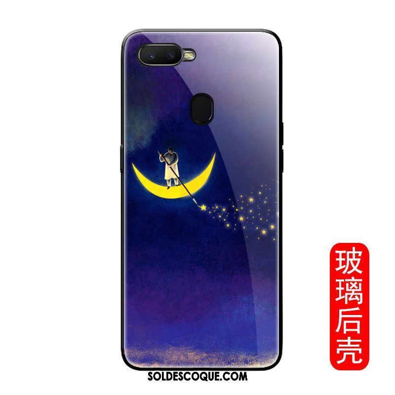 Coque Oppo F9 Starry Étui Verre Téléphone Portable Paysage Silicone Pas Cher