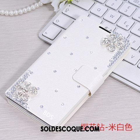 Coque Oppo F9 Étui En Cuir Personnalité Tout Compris Bleu Strass Pas Cher