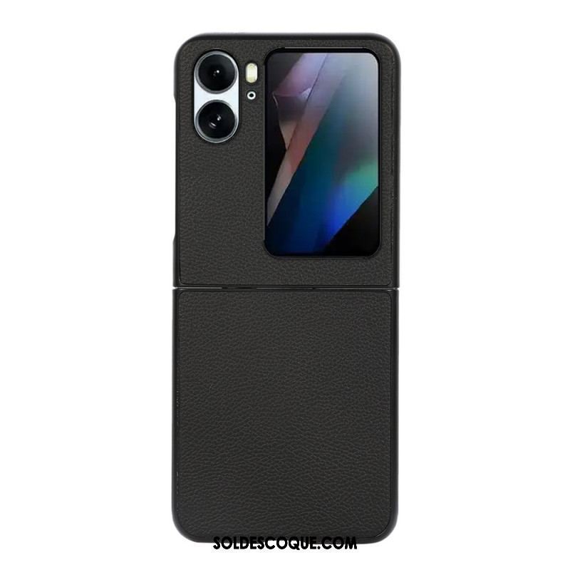 Coque Oppo Find N2 Flip Véritable Cuir Litchi