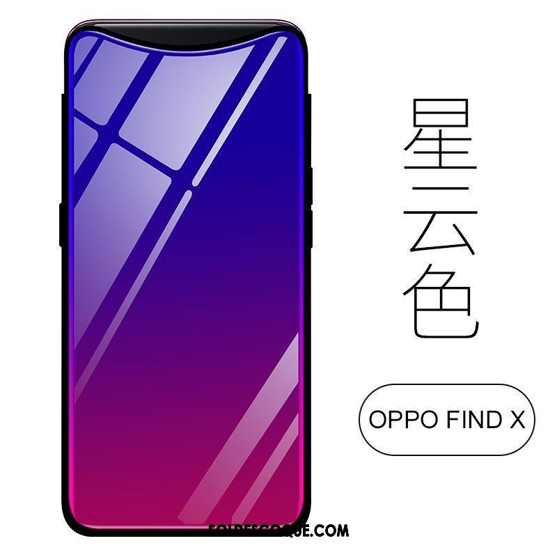 Coque Oppo Find X Bleu Tout Compris Personnalité Étui Téléphone Portable Pas Cher