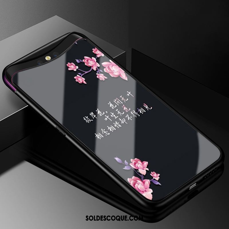 Coque Oppo Find X Dessin Animé Créatif Fluide Doux Bleu Marin Bordure En Vente