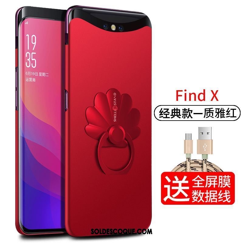 Coque Oppo Find X Délavé En Daim Business Étui Très Mince Support En Vente