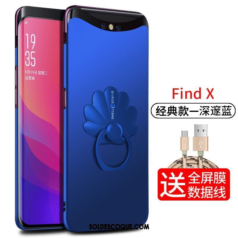 Coque Oppo Find X Délavé En Daim Business Étui Très Mince Support En Vente