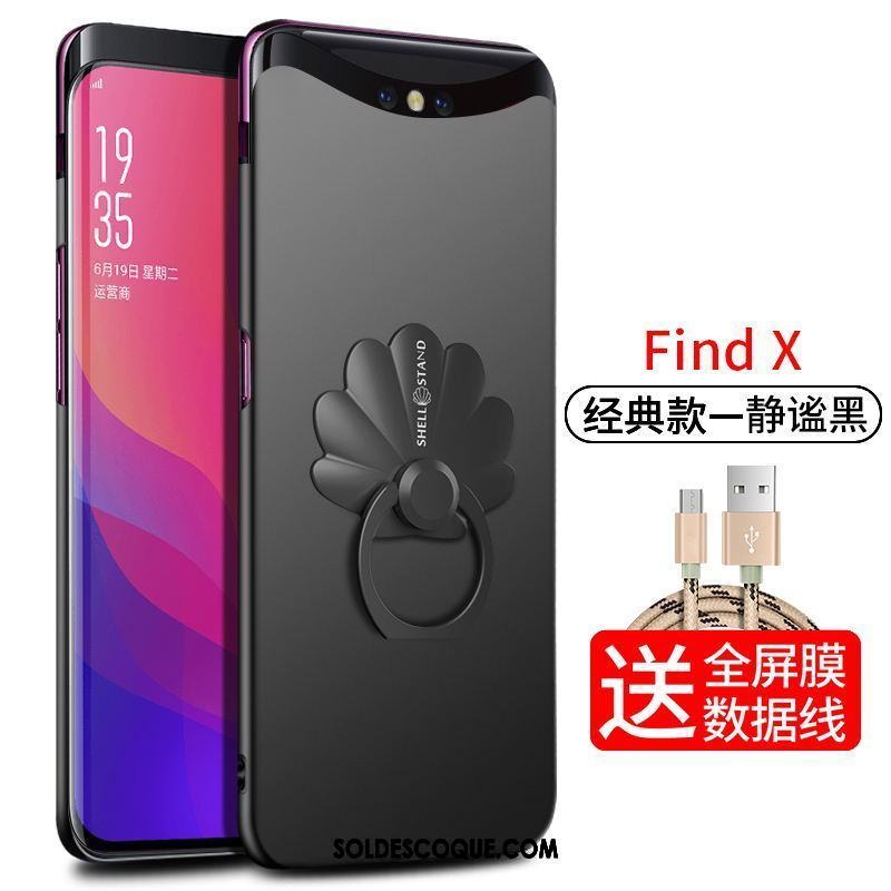 Coque Oppo Find X Délavé En Daim Business Étui Très Mince Support En Vente