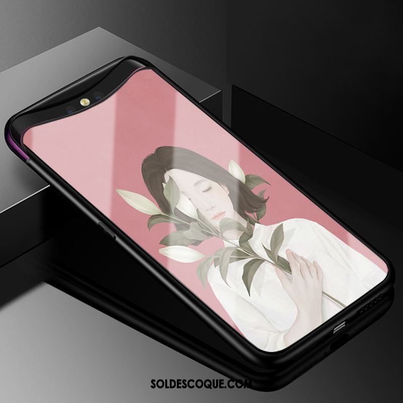 Coque Oppo Find X Fluide Doux Créatif Dessin Animé Téléphone Portable Bordure Housse Soldes