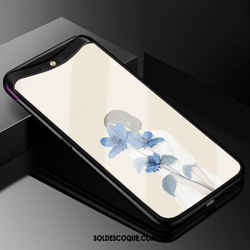 Coque Oppo Find X Peinture À L'huile Étui Marque De Tendance Verre Nouveau Housse En Vente