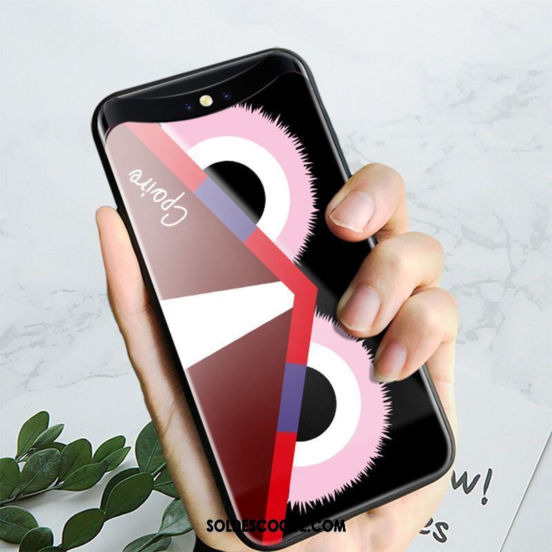 Coque Oppo Find X Protection Incassable Blanc Net Rouge Verre Pas Cher