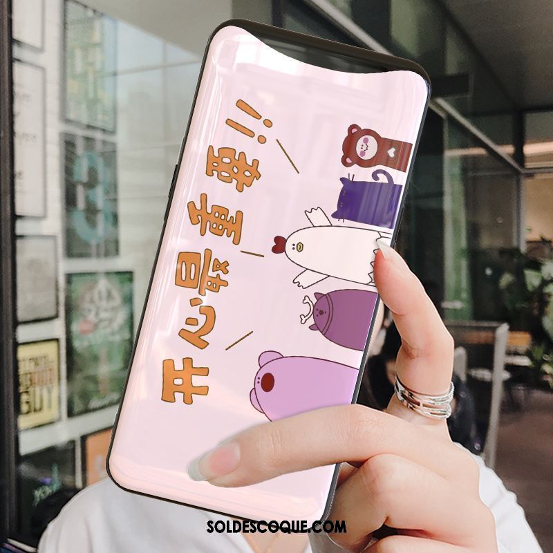 Coque Oppo Find X Rose Étui Net Rouge Protection Silicone Pas Cher