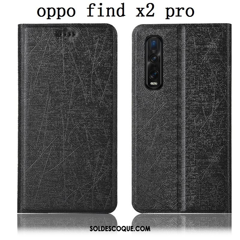 Coque Oppo Find X2 Pro Or Étui Téléphone Portable Incassable Étui En Cuir Pas Cher