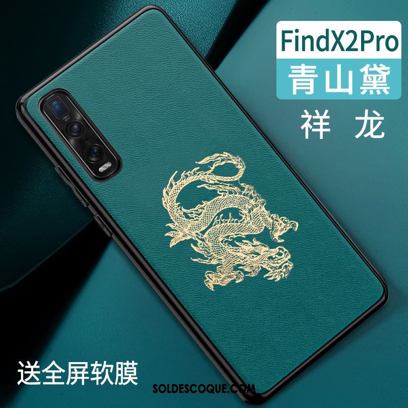 Coque Oppo Find X2 Pro Protection Tendance Incassable Marque De Tendance Vert Pas Cher