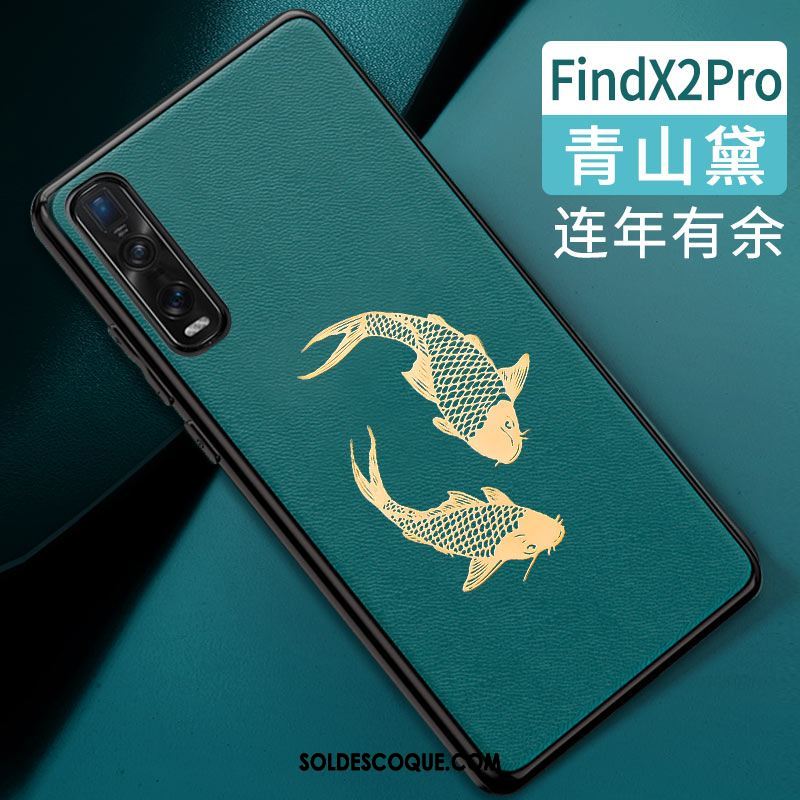 Coque Oppo Find X2 Pro Protection Tendance Incassable Marque De Tendance Vert Pas Cher