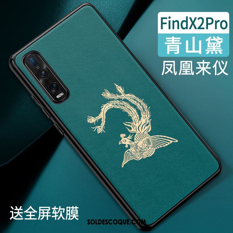 Coque Oppo Find X2 Pro Protection Tendance Incassable Marque De Tendance Vert Pas Cher