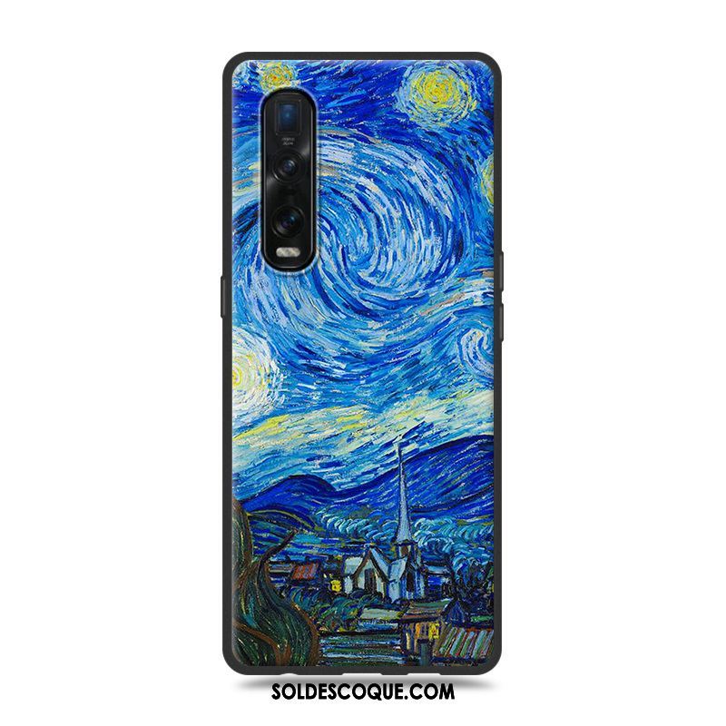 Coque Oppo Find X2 Pro Étui Fluide Doux Dessin Animé Bleu Silicone En Ligne