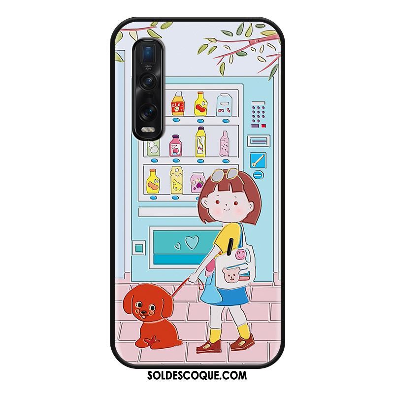 Coque Oppo Find X2 Pro Étui Téléphone Portable Jaune Cuir Dessin Animé Soldes