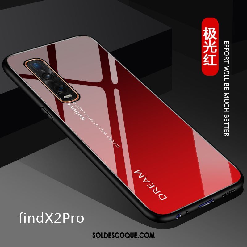 Coque Oppo Find X2 Pro Étui Verre Personnalisé Couleur Unie Fluide Doux Housse Soldes