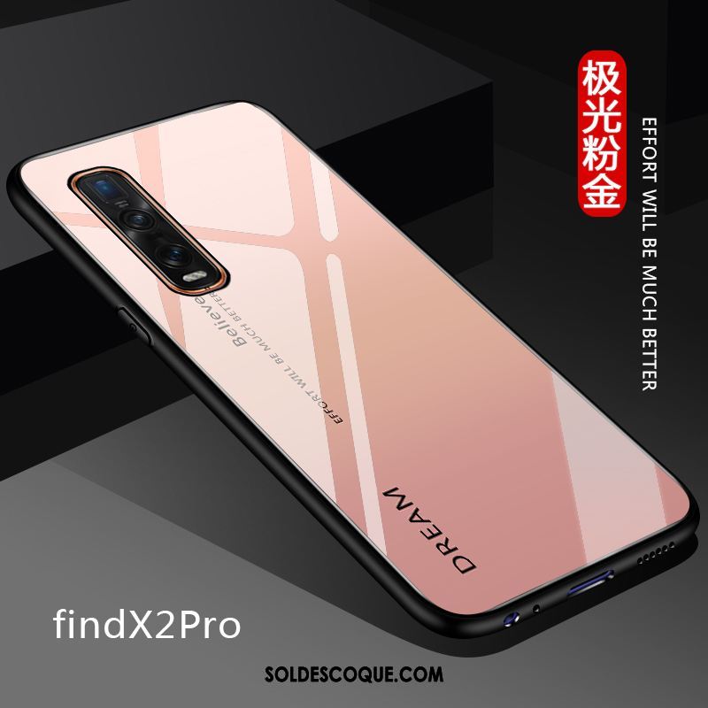 Coque Oppo Find X2 Pro Étui Verre Personnalisé Couleur Unie Fluide Doux Housse Soldes