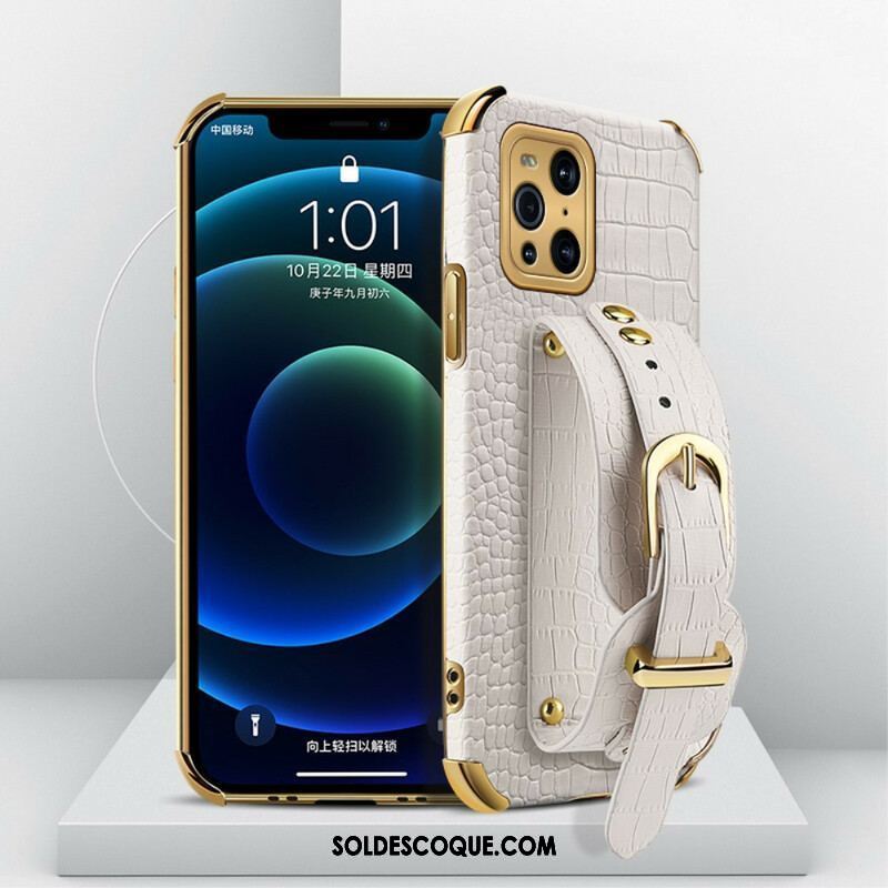 Coque Oppo Find X3 / X3 Pro Croco Bracelet