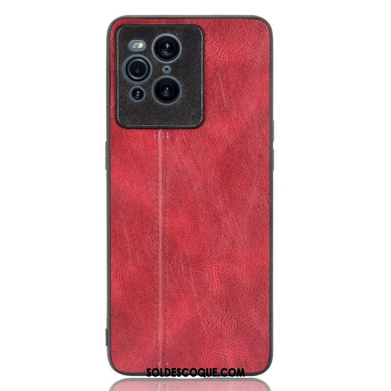 Coque Oppo Find X3 / X3 Pro Effet Cuir Couture