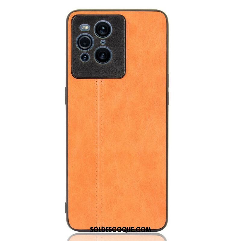 Coque Oppo Find X3 / X3 Pro Effet Cuir Couture