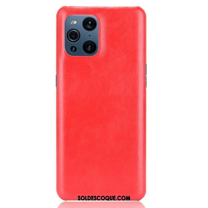 Coque Oppo Find X3 / X3 Pro Effet Cuir Litchi