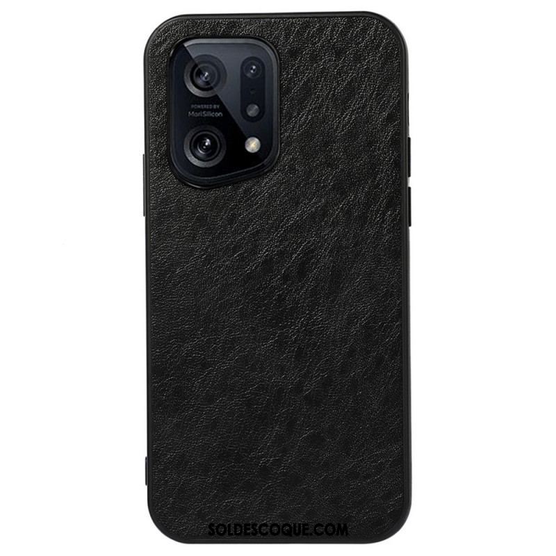 Coque Oppo Find X5 Effet Cuir