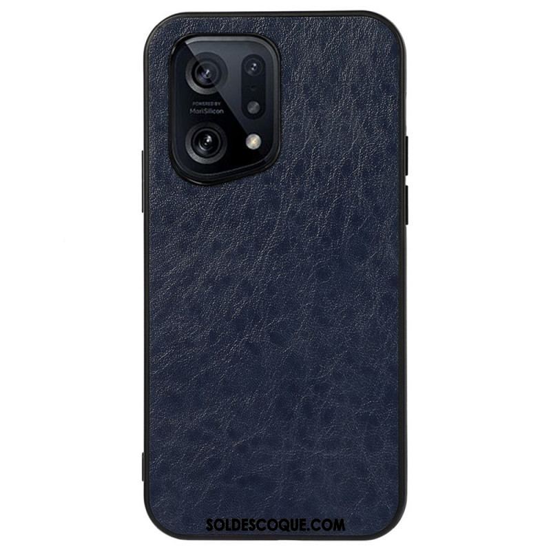 Coque Oppo Find X5 Effet Cuir