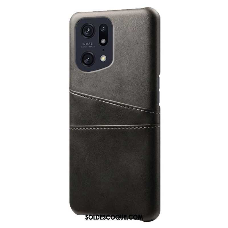 Coque Oppo Find X5 Effet Cuir Porte-Cartes