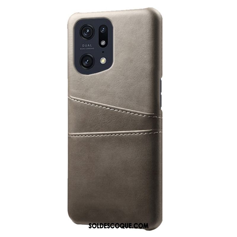 Coque Oppo Find X5 Effet Cuir Porte-Cartes