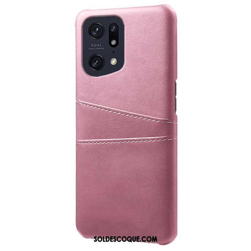 Coque Oppo Find X5 Effet Cuir Porte-Cartes