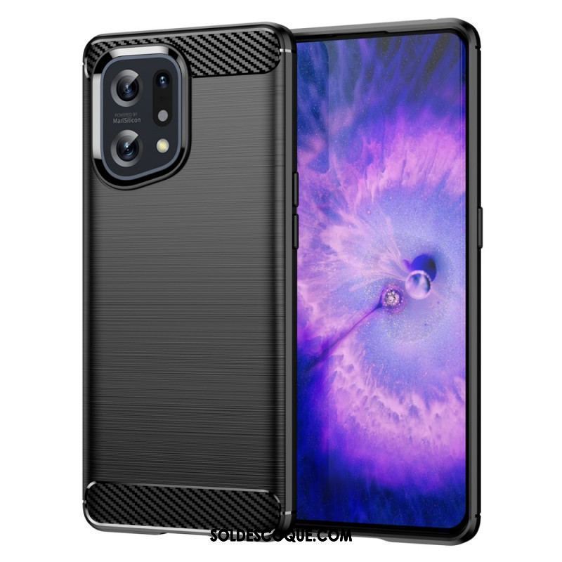 Coque Oppo Find X5 Fibre Carbone Brossée