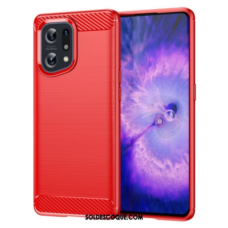 Coque Oppo Find X5 Fibre Carbone Brossée