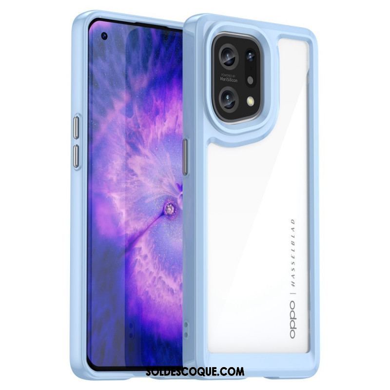 Coque Oppo Find X5 Hybride Rebords Colorés