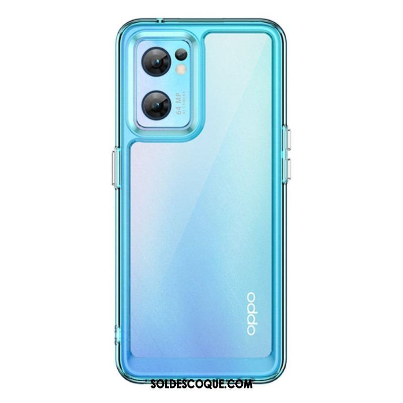 Coque Oppo Find X5 Lite Hybride Rebords Colorés Transparents