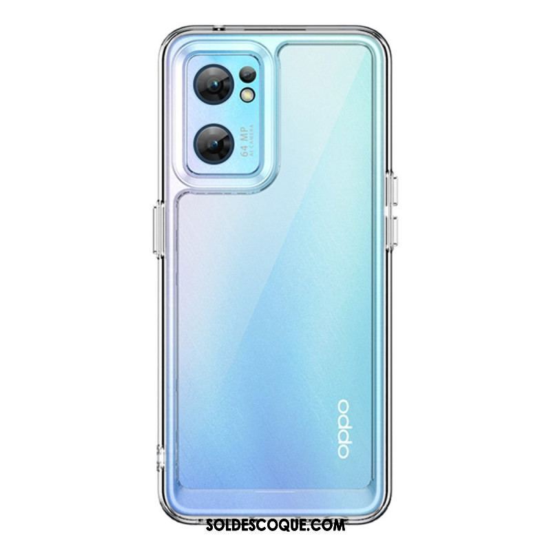 Coque Oppo Find X5 Lite Hybride Rebords Colorés Transparents