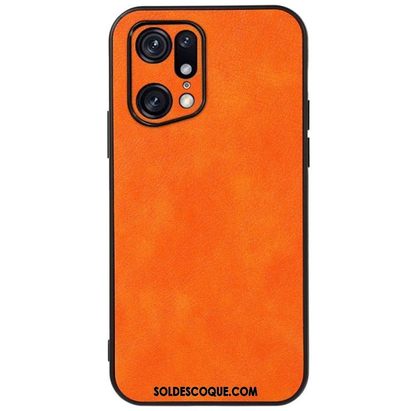 Coque Oppo Find X5 Pro Effet Cuir Litchi