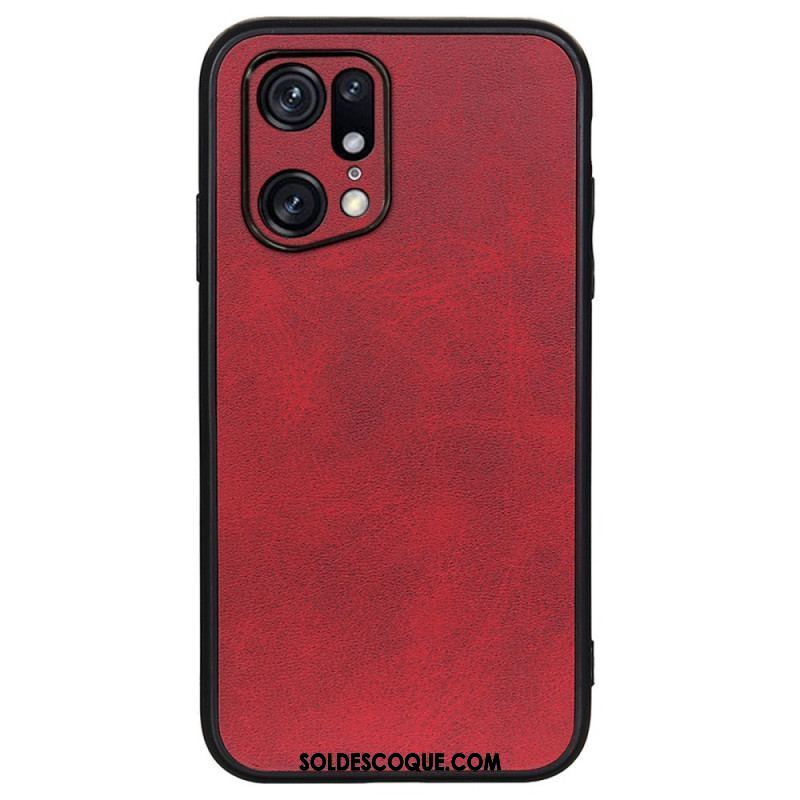 Coque Oppo Find X5 Pro Effet Cuir Look Raffiné