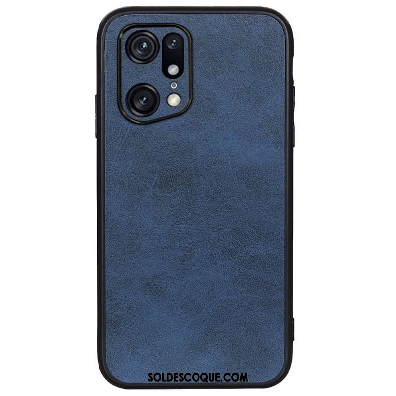 Coque Oppo Find X5 Pro Effet Cuir Look Raffiné