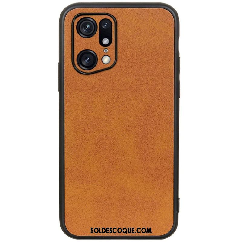 Coque Oppo Find X5 Pro Effet Cuir Look Raffiné