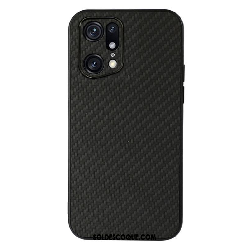 Coque Oppo Find X5 Pro Effet Cuir Texture Fibre Carbone