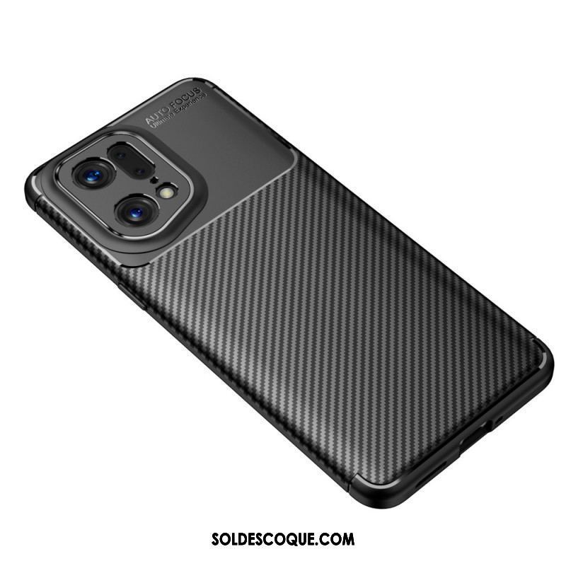 Coque Oppo Find X5 Pro Fibre Carbone Brossée