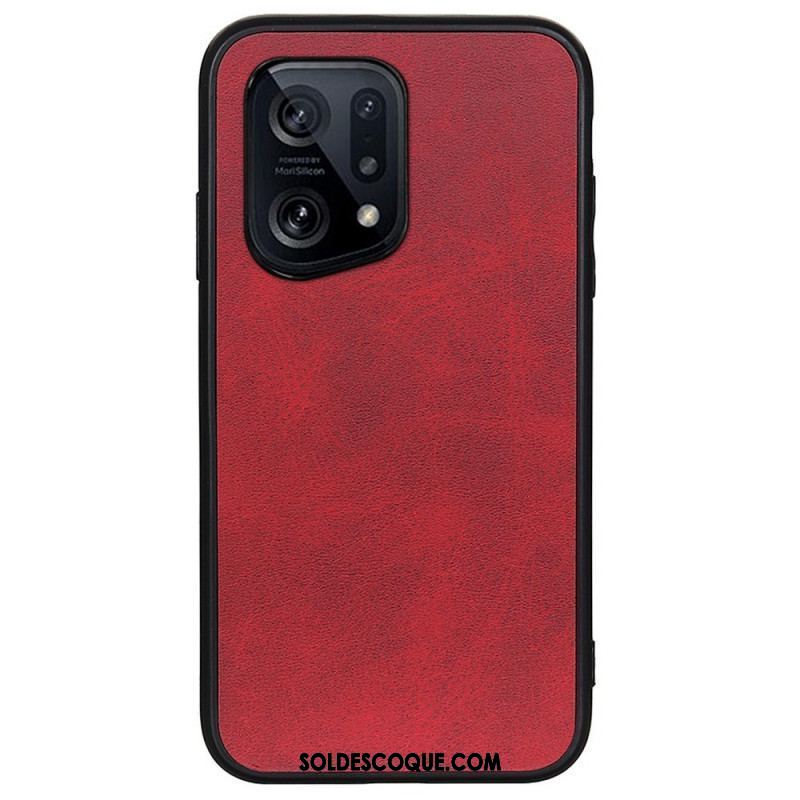 Coque Oppo Find X5 Simili Cuir Texturé