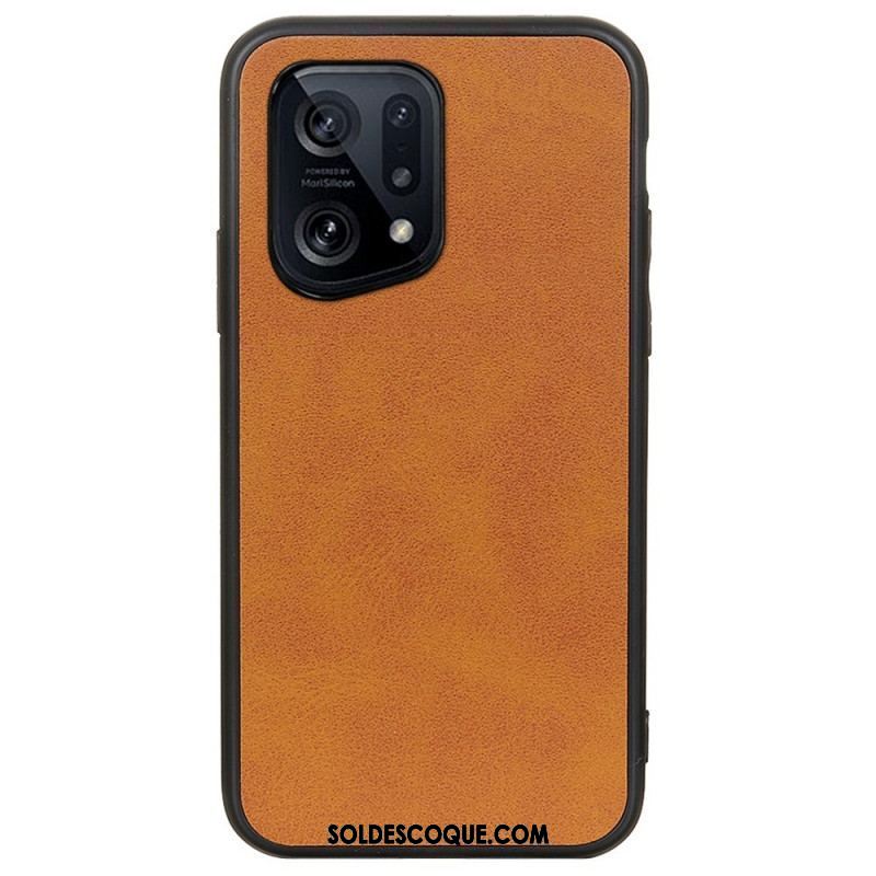 Coque Oppo Find X5 Simili Cuir Texturé